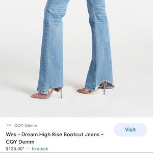 NWT CQY high rise bootcut denim jean, 28